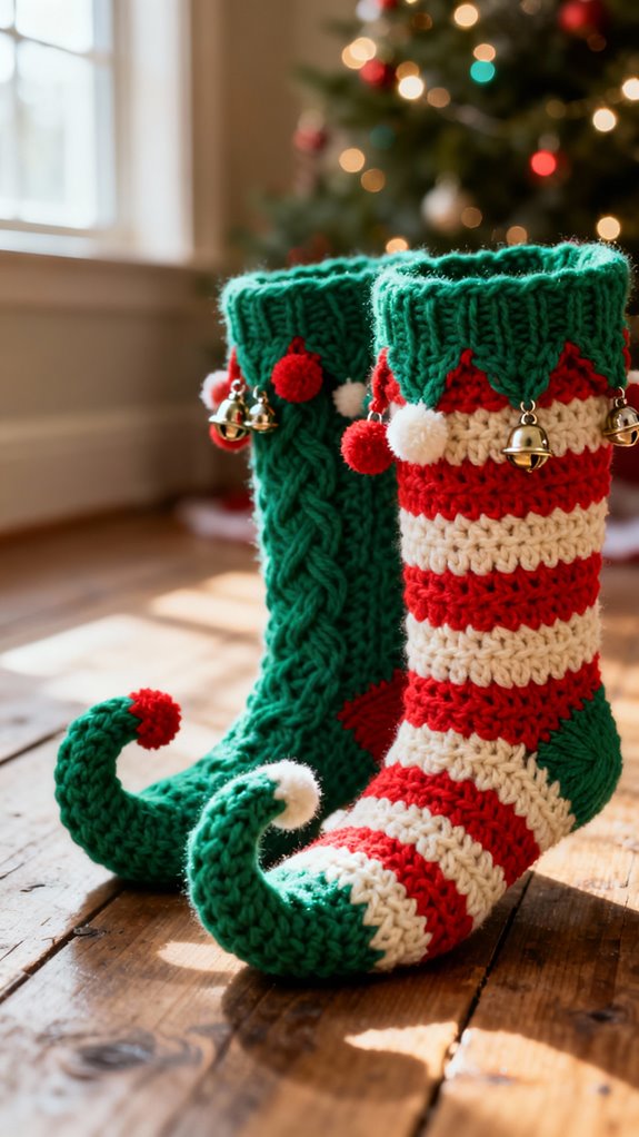 whimsical curled toe socks