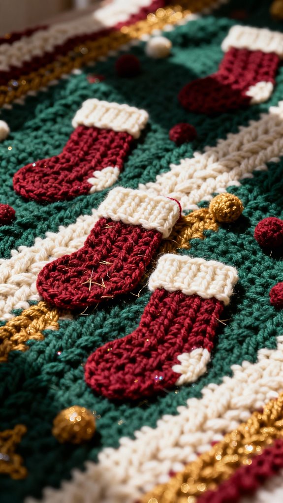 whimsical holiday motif blanket