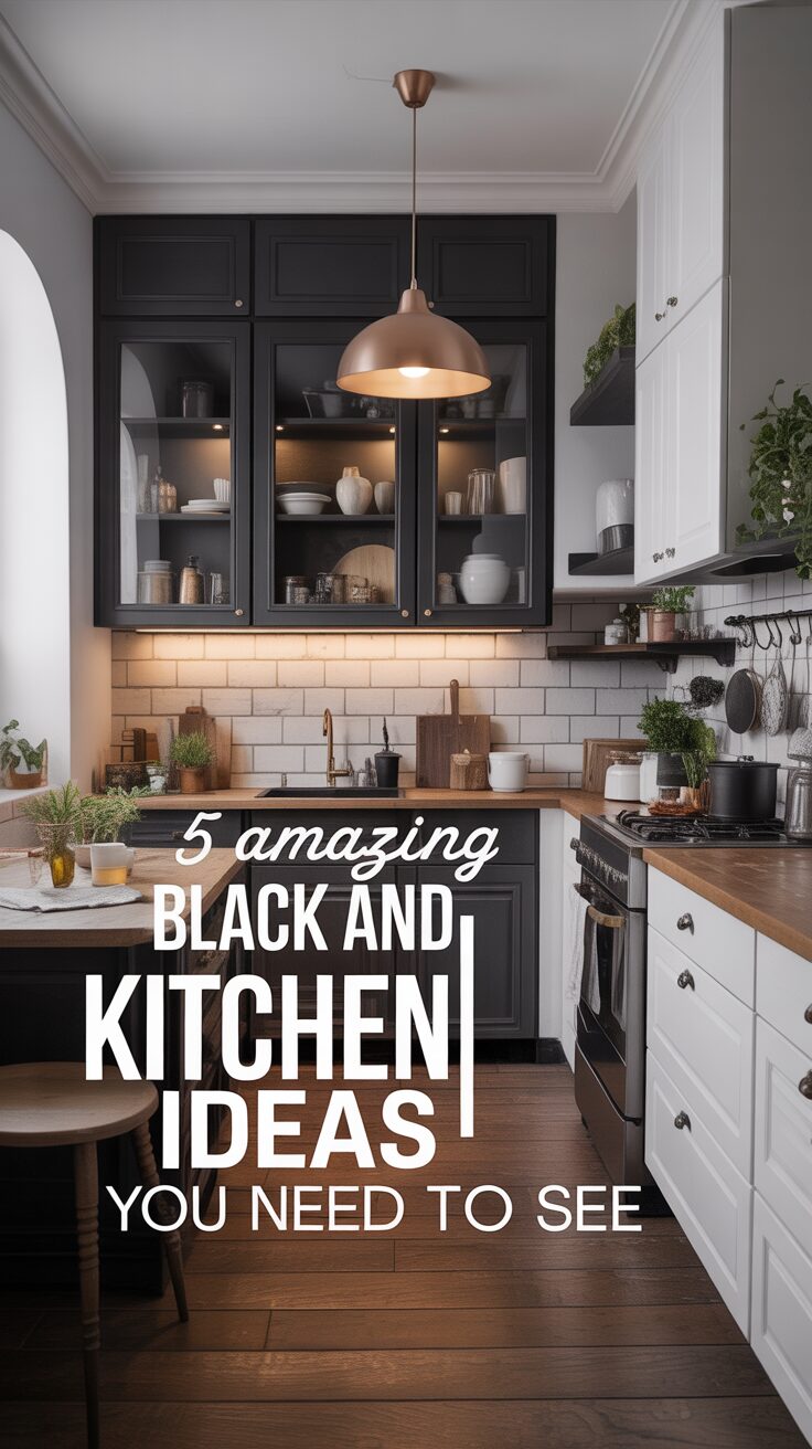 Pinterest pin for 5 Amazing Black and White Kitchen Ideas You Need to See