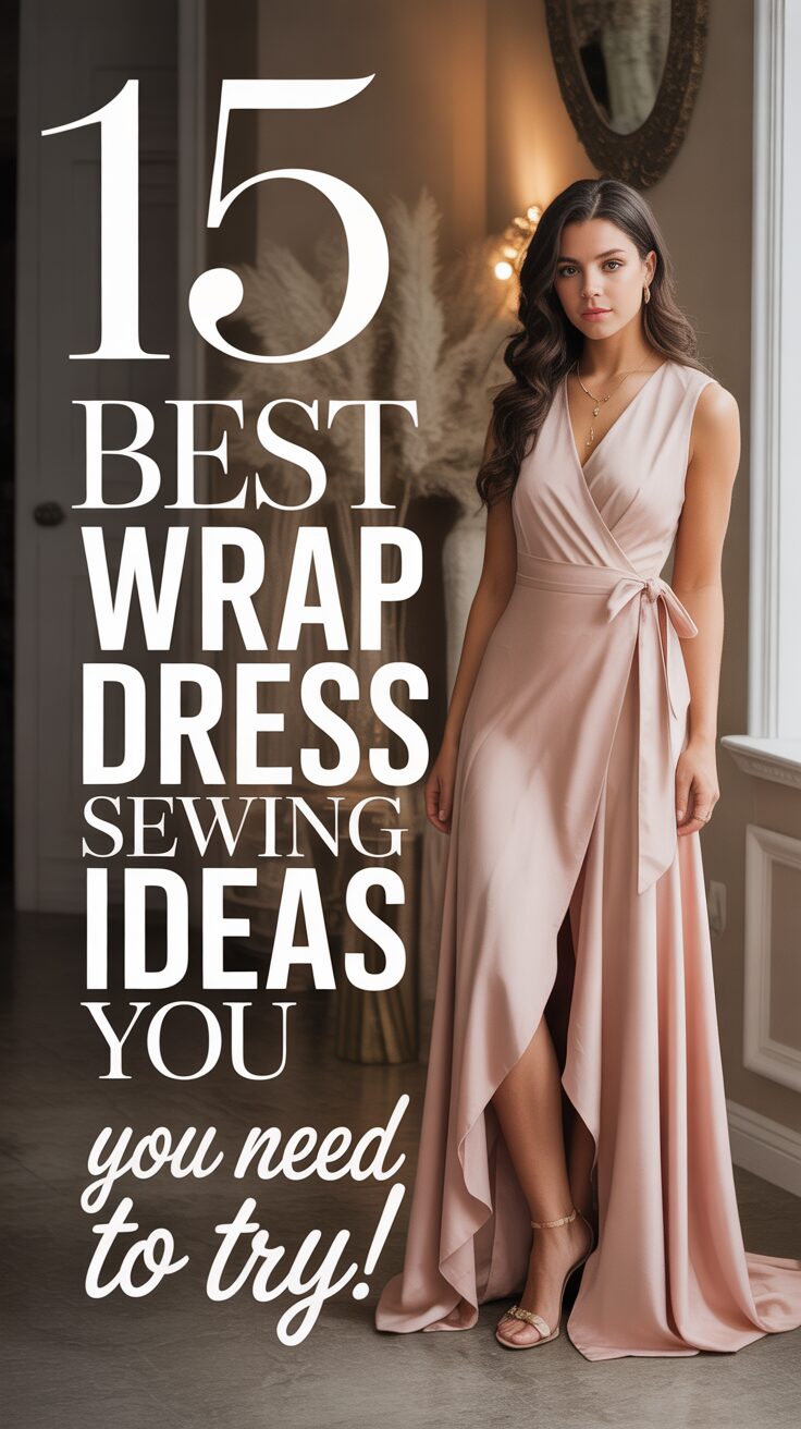 Pinterest pin for 15 Best Wrap Dress Sewing Ideas You Need To Try!