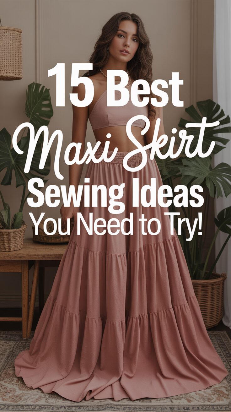 Pinterest pin for 15 Best Maxi Skirt Sewing Ideas You Need To Try!