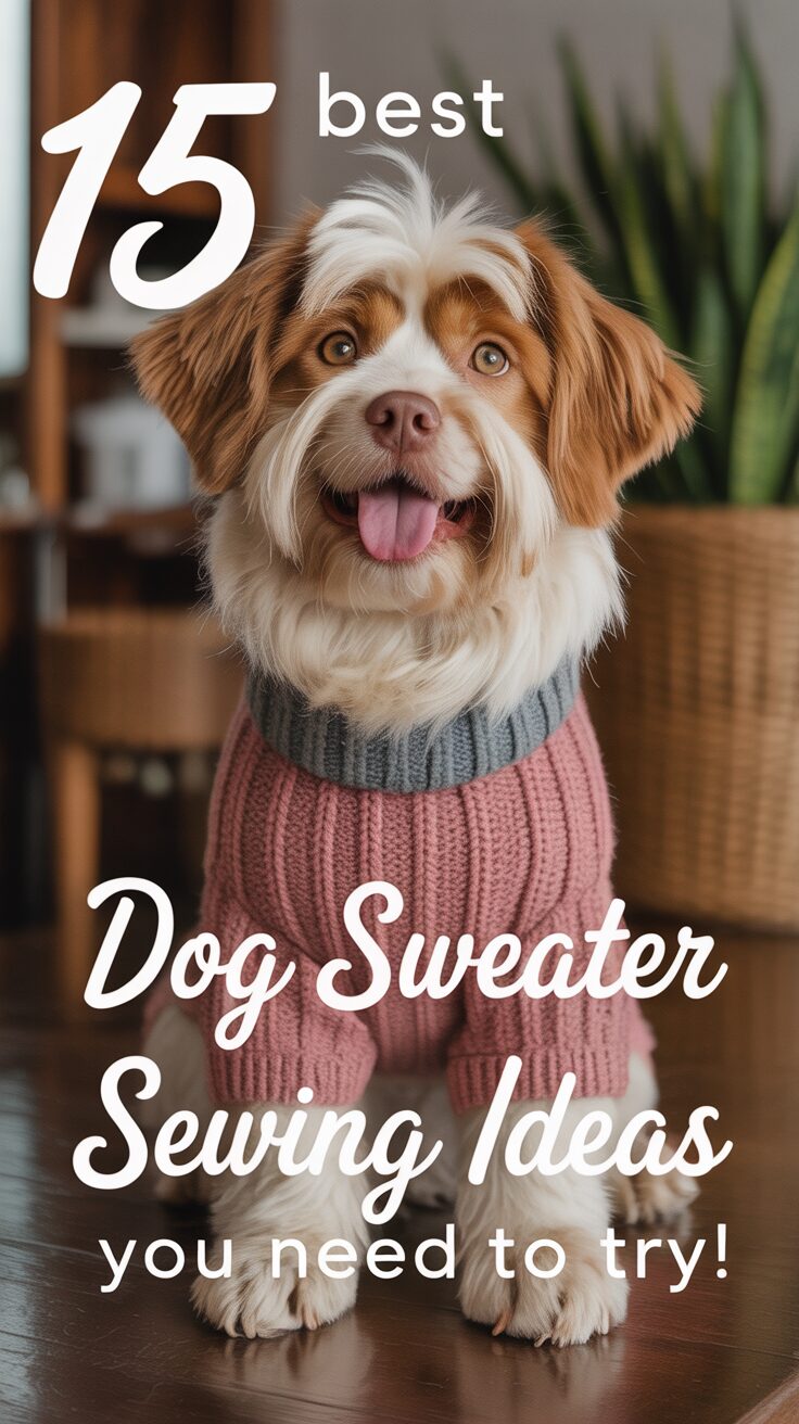Pinterest pin for 15 Best Dog Sweater Sewing Ideas You Need To Try!