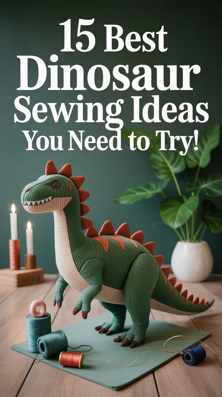 Pinterest pin for 15 Best Dinosaur Sewing Ideas You Need To Try!