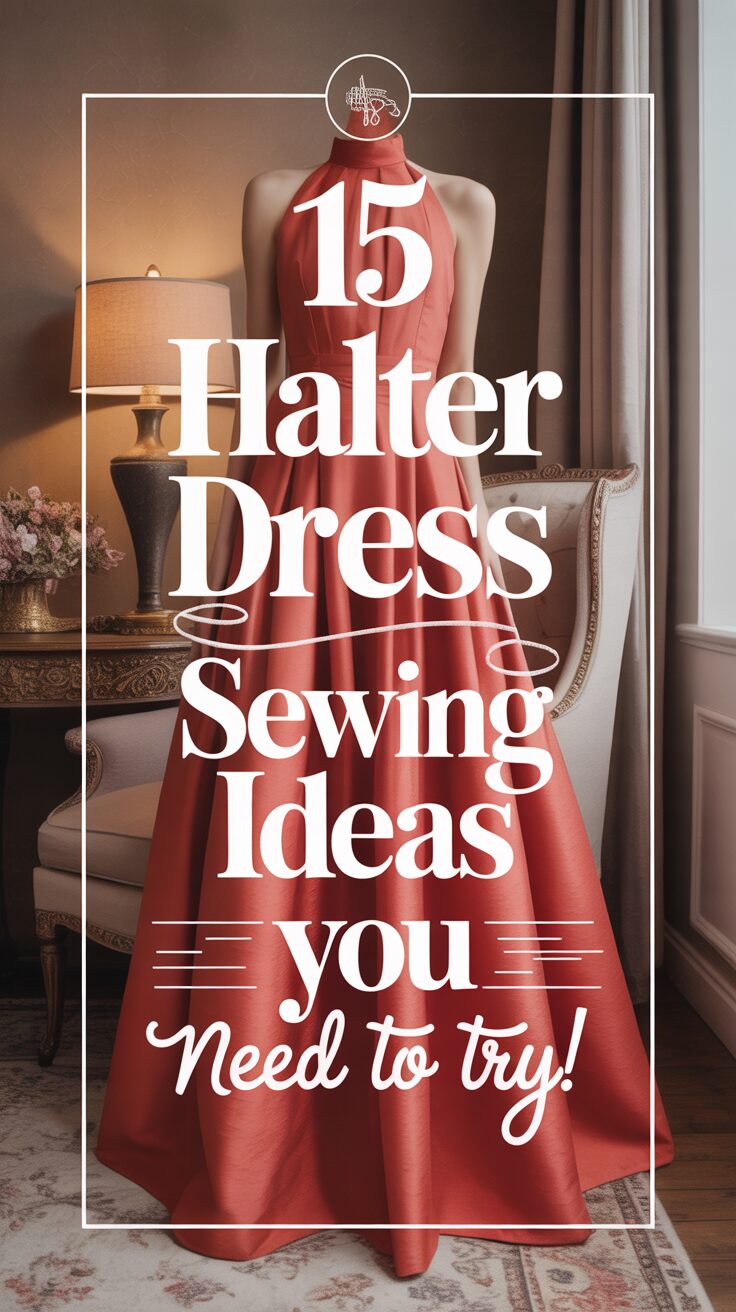 Pinterest pin for 15 Best Halter Dress Sewing Ideas You Need To Try!