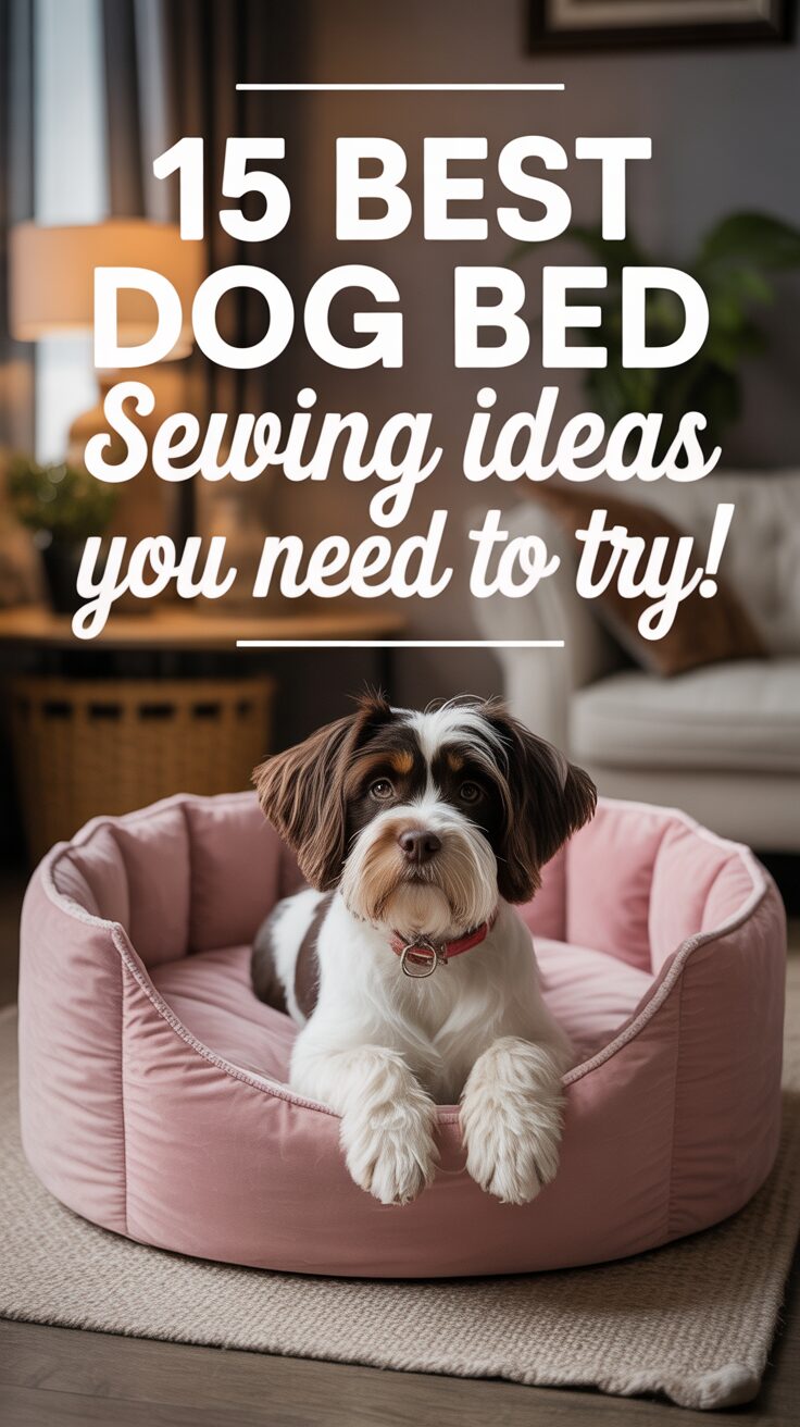 Pinterest pin for 15 Best Dog Bed Sewing Ideas You Need To Try!