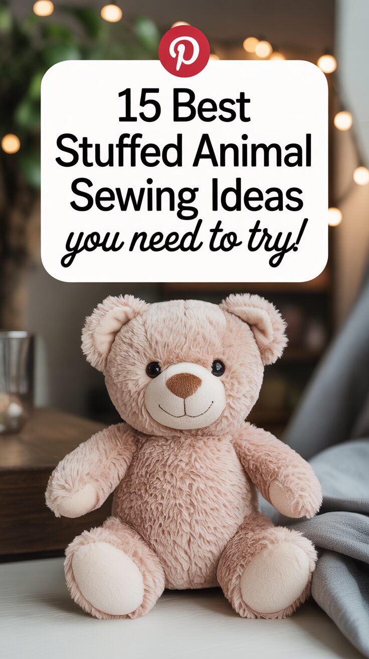 Pinterest pin for 15 Best Stuffed Animal Sewing Ideas You Need To Try!