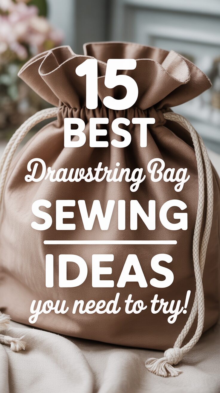 Pinterest pin for 15 Best Drawstring Bag Sewing Ideas You Need To Try!