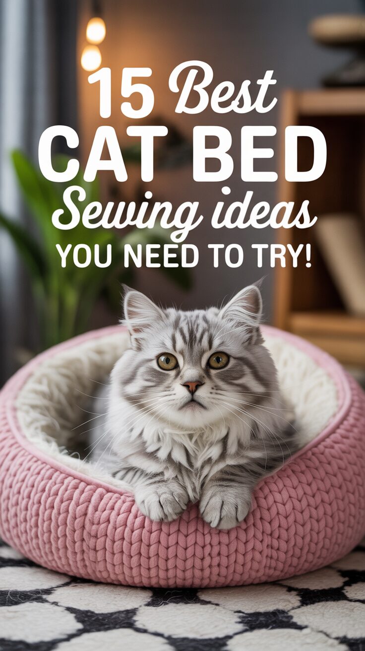 Pinterest pin for 15 Best Cat Bed Sewing Ideas You Need To Try!