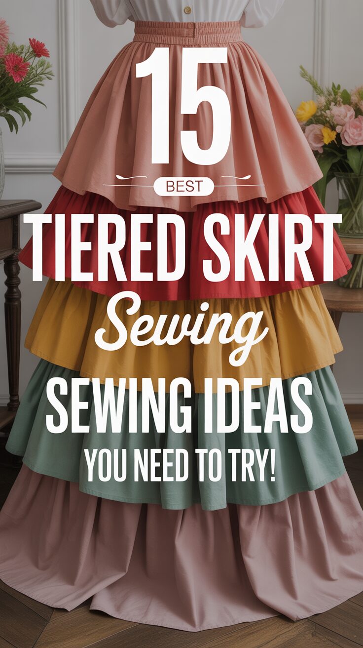 Pinterest pin for 15 Best Tiered Skirt Sewing Ideas You Need To Try!